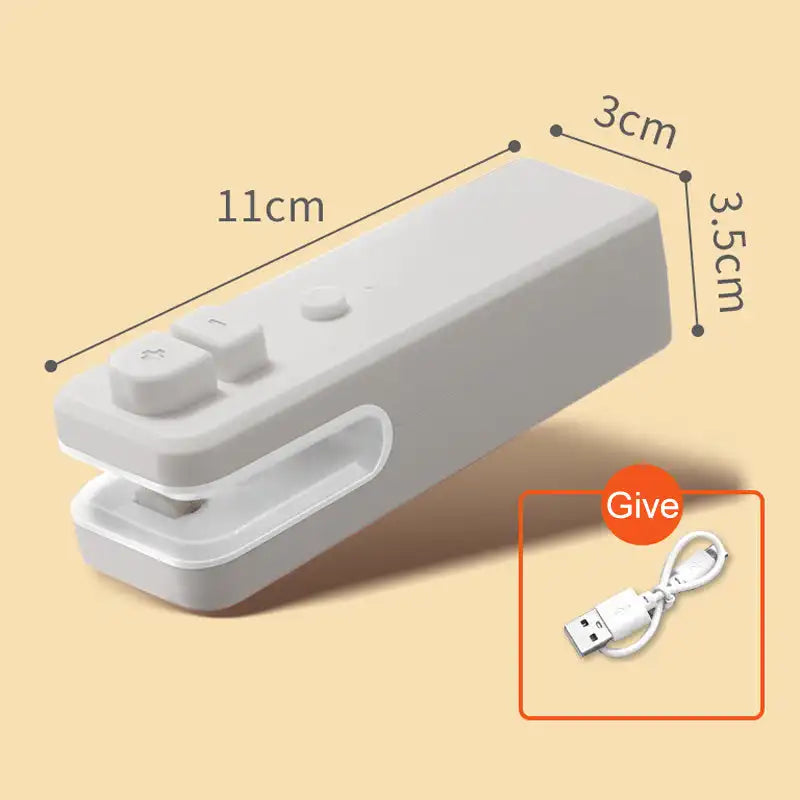2 In 1 Mini Heat Sealer Portable Handheld Sealing Vacuum Machine USB Charging Food Snack Plastic Storage Bag Sealer Packing Bag
