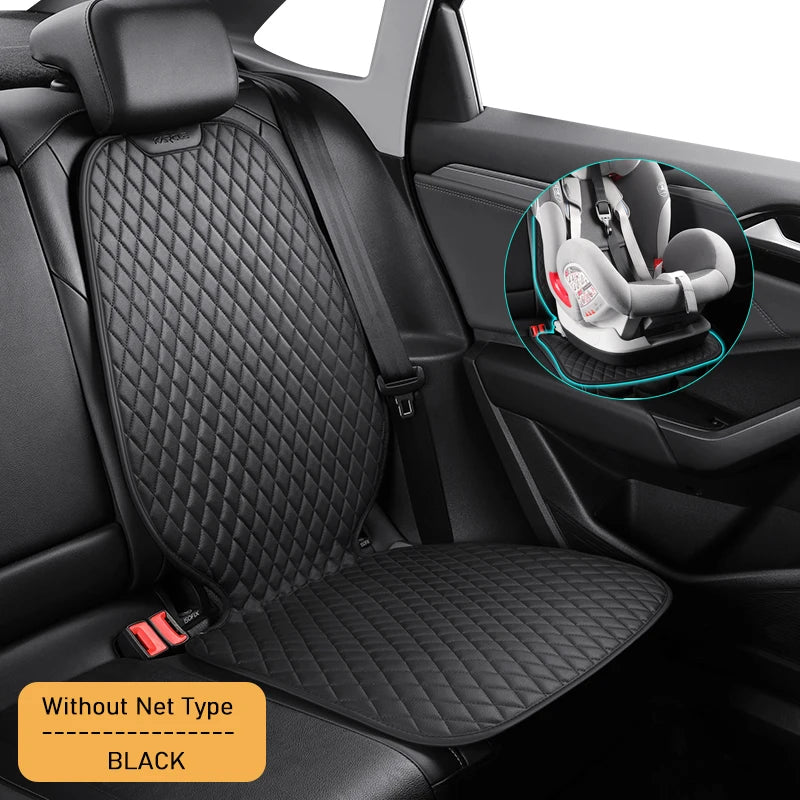 Car Seat Cover Safety Protector Pad for Kids Baby Girls Back Seat Cushion PU Leather Protective Mat With Storage Net Accessories