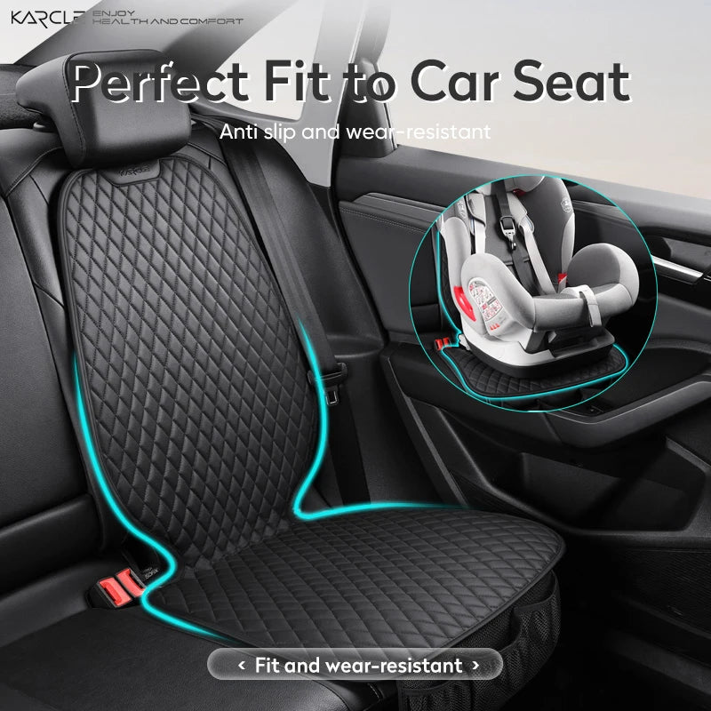 Car Seat Cover Safety Protector Pad for Kids Baby Girls Back Seat Cushion PU Leather Protective Mat With Storage Net Accessories
