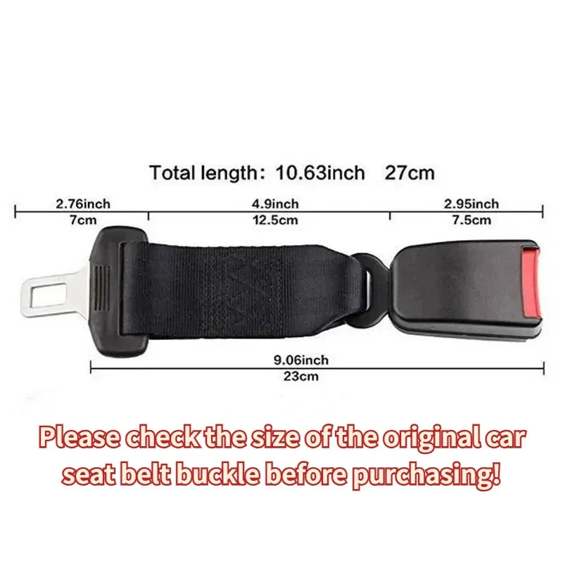 Universal Car Safety Belt, 23CM Seat Belt Extension Plug Buckle Seatbelt Clip Adjustable Extender Child Universal Lengthening