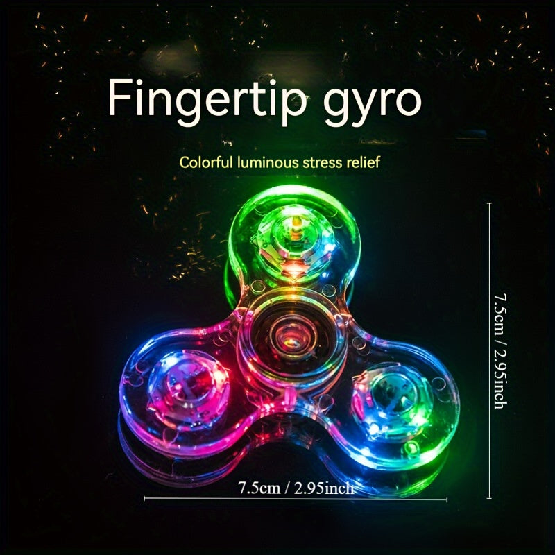 [Popular Choice] Multi-Color LED Crystal Fidget Spinner - Glow-in-the-Dark, 4-Gear Adjustable Relax Gyroscope with Durable PC Material, Quiet Operation for Youngsters and Adults, Fidget Spinners for Adults