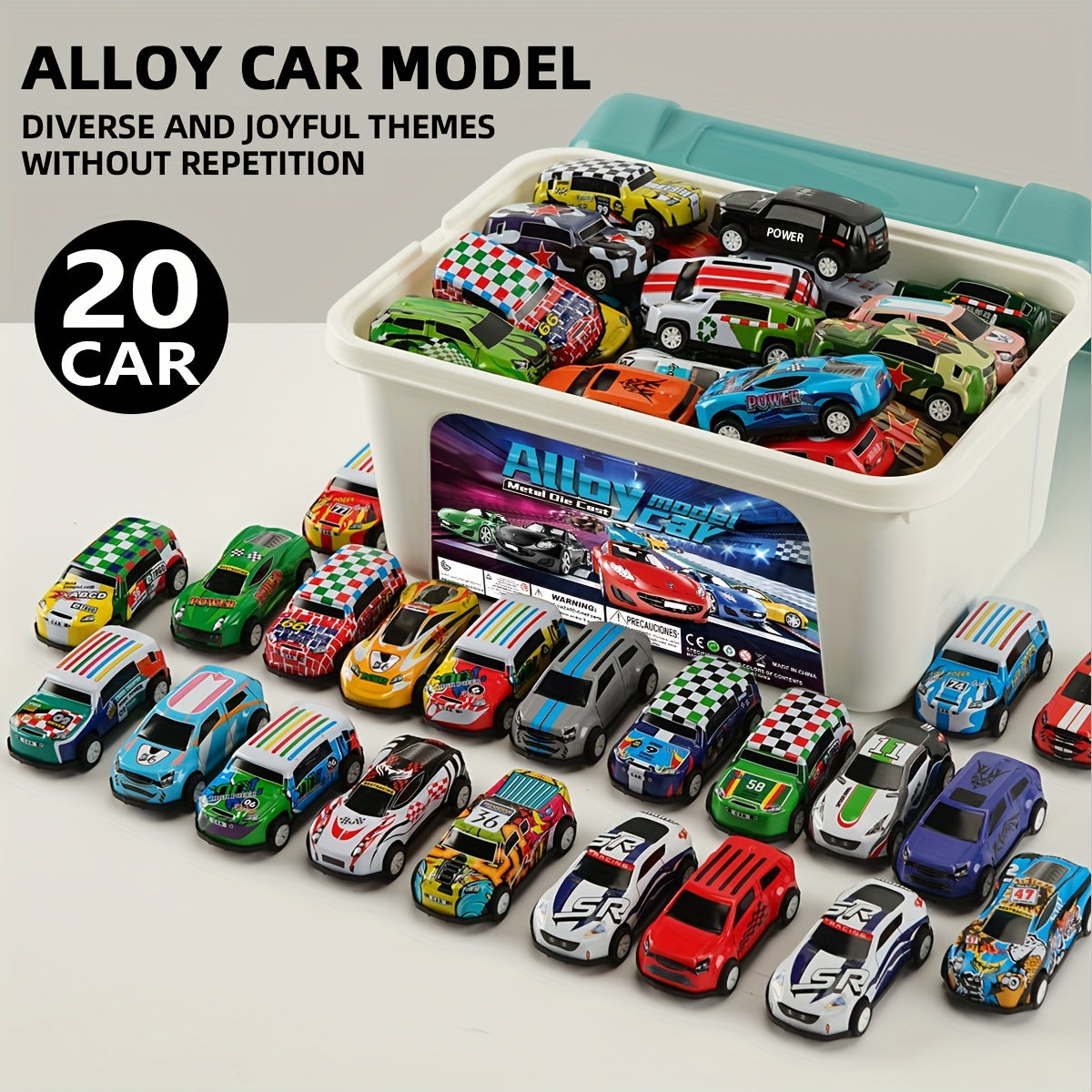 20/30/50pcs Metal Toy Car Set with Ramp Function and Storage Box - Assorted Colors, Ideal Gift for Boys and Girls Ages 3+, Perfect for Birthday, Christmas, Halloween, Thanksgiving