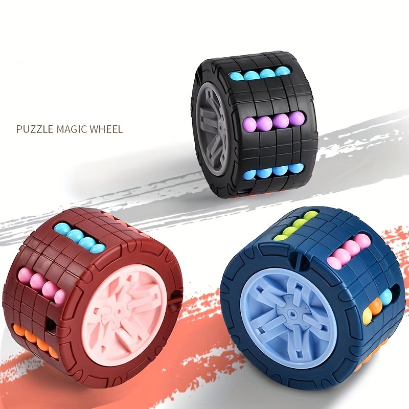 Magic Bean 3D Puzzle Cube - Brain-Boosting Gyro Spinner Toy for Youngsters, Educational Youngsters Game in Red/Blue/Black - Ideal Gift for Halloween, Christmas & Thanksgiving