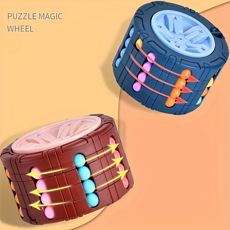 Magic Bean 3D Puzzle Cube - Brain-Boosting Gyro Spinner Toy for Youngsters, Educational Youngsters Game in Red/Blue/Black - Ideal Gift for Halloween, Christmas & Thanksgiving