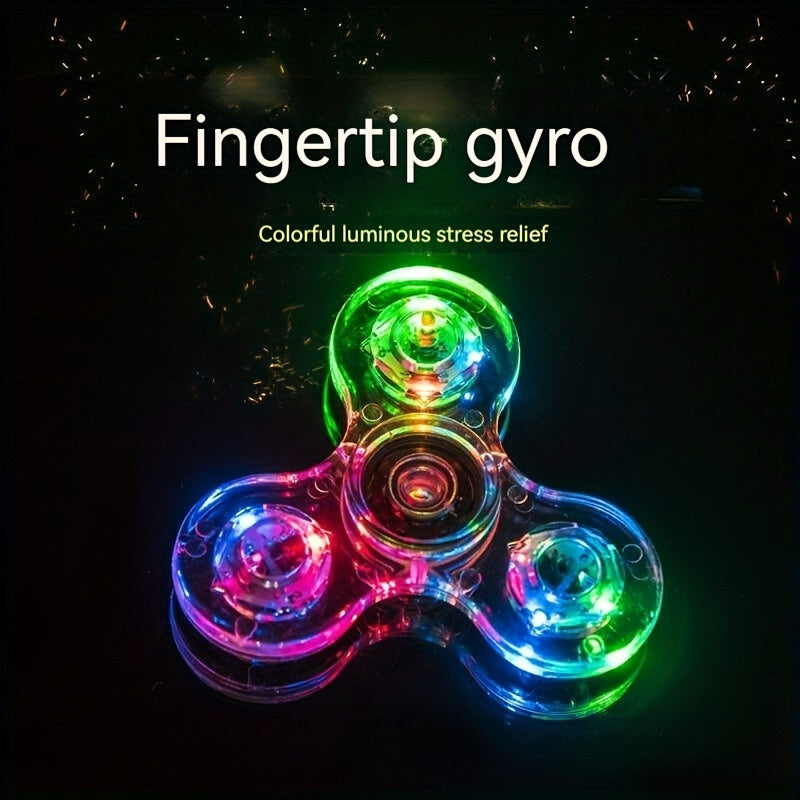 [Popular Choice] Multi-Color LED Crystal Fidget Spinner - Glow-in-the-Dark, 4-Gear Adjustable Relax Gyroscope with Durable PC Material, Quiet Operation for Youngsters and Adults, Fidget Spinners for Adults
