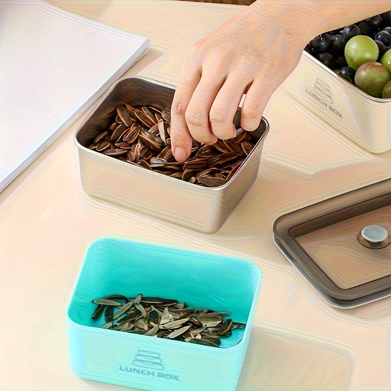 Stainless Steel Lunch Box Set with Lids - Double-Layer, Leakproof & Stackable for Meat, Fruits & Veggies - Ideal Kitchen Organizer for Home, Work, Picnics, Camping & School